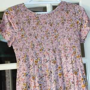 Juniors' Rewind Pink Floral Top Size Medium